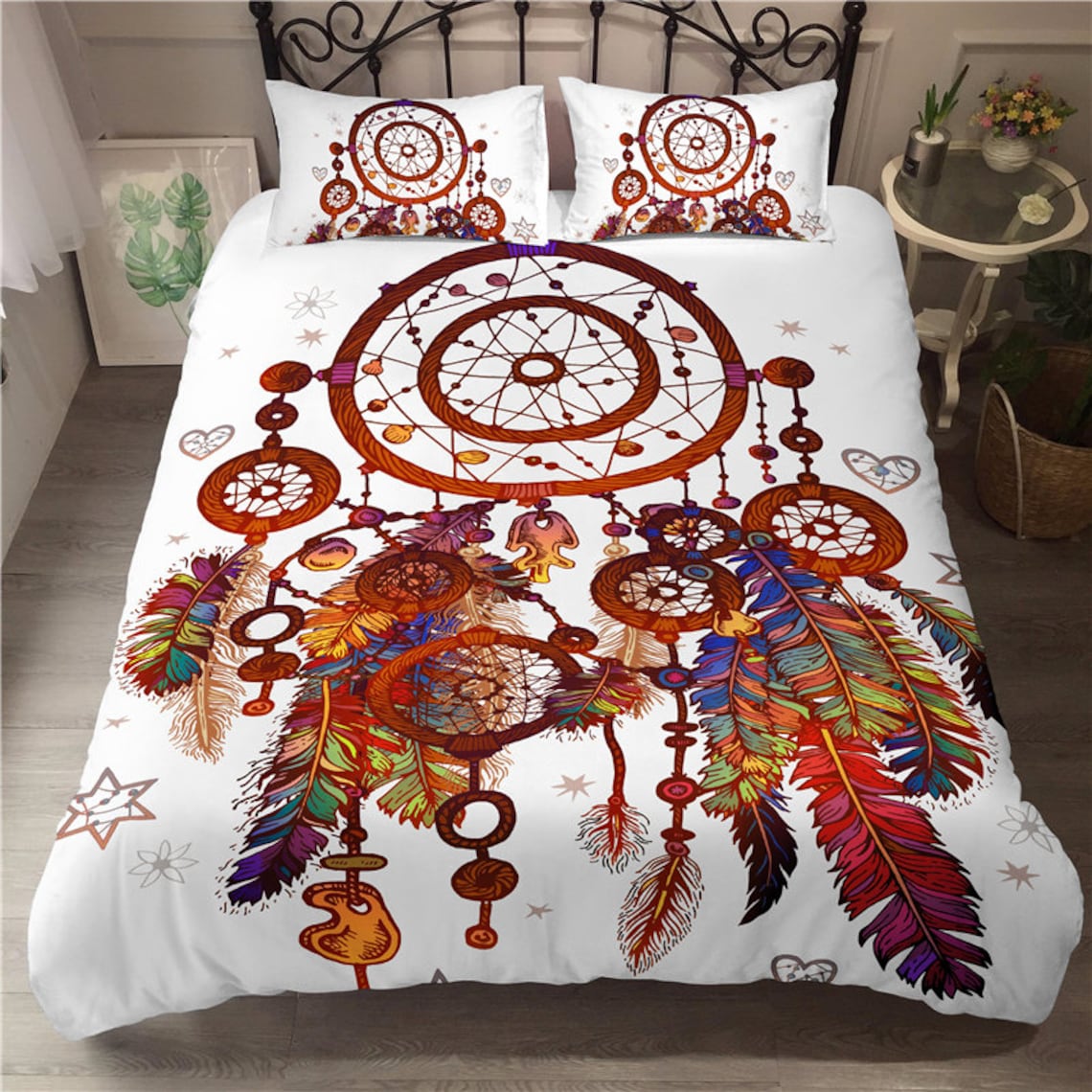 Dream Catcher Feather Comforter Cover Kids Bohemian Bedding Etsy UK