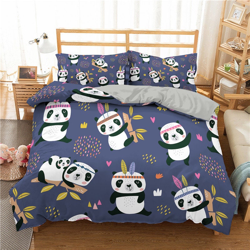 Panda Bedding Twin Set Black White, White Twin Size Bed Sheets