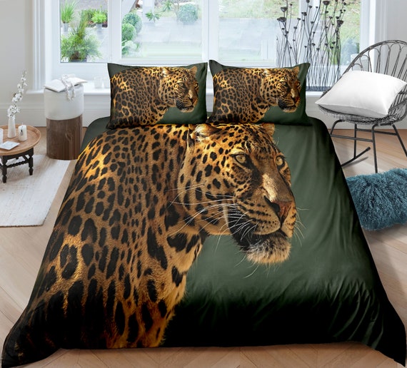 Leopard Duvet Cover Set King Size 3D Animal Print Bedding Set - Etsy Israel Leopard Duvet Cover Set King Size 3D Animal Print Bedding Set - Etsy Israel