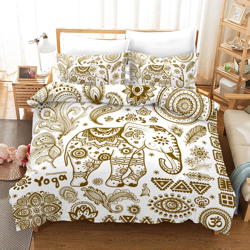 Gold Elephant Bedding Set King Queenfor Kids Boys Indian Teen Etsy
