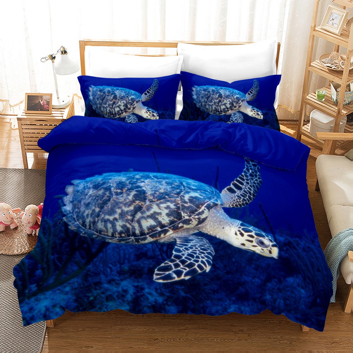 Sea Turtle Bedding Set Kingtortoise Bedspreads Beach Theme Etsy UK