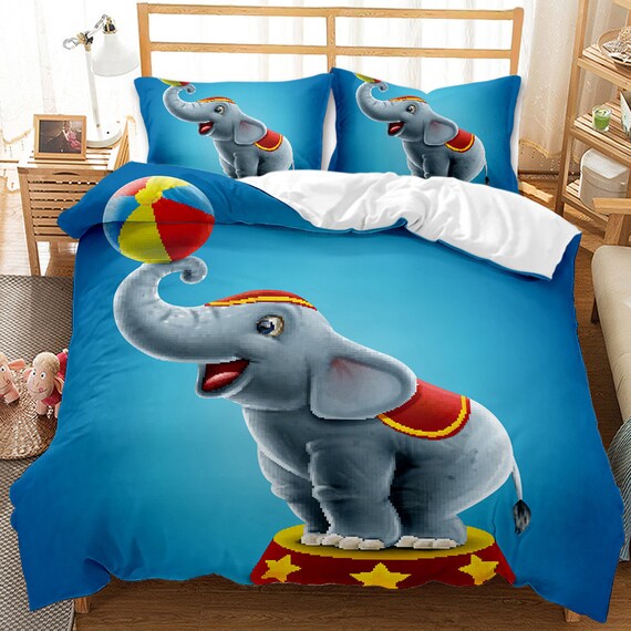 King Duvet Cover Set 3pc Colorful Elephant Print Patter Soft Ireland King Duvet Cover Set 3pc Colorful, Elephant Print King Size Bedding
