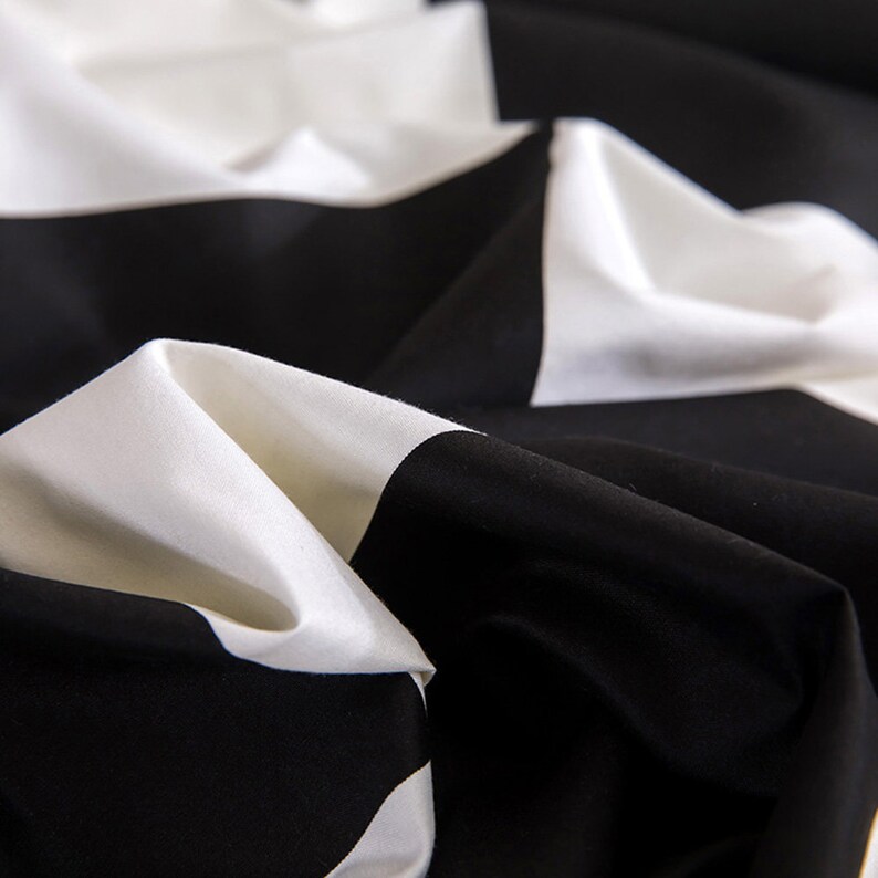 Black and White Plaid Duvet Cover Set With Zipper Closure Etsy