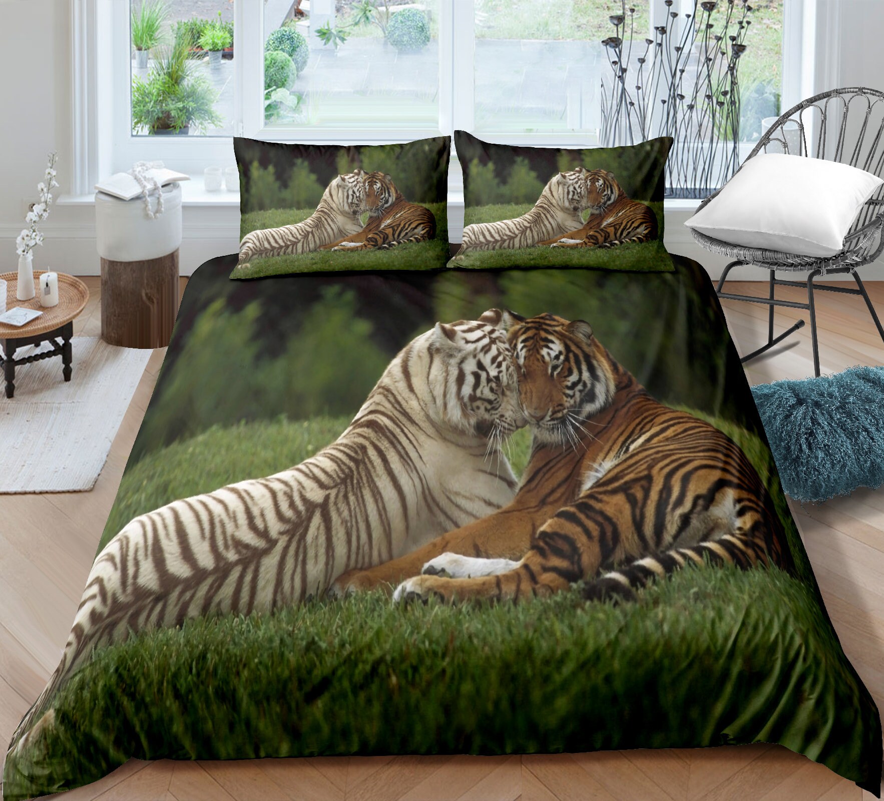 Tiger Duvet Cover Set King 3D Safari Wild Animal Print Bedding Etsy