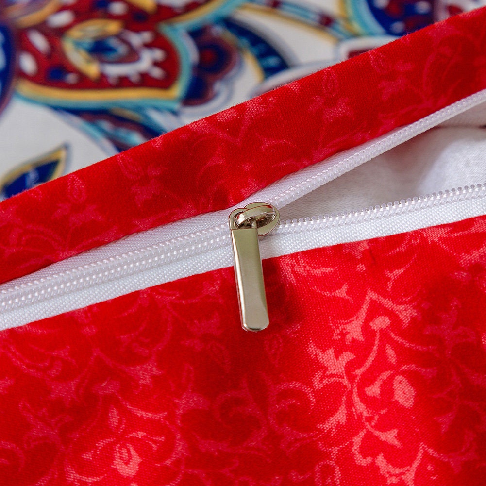 3 Pcs Bohemian Duvet Cover Coloful Boho Floral Bedding Set Etsy