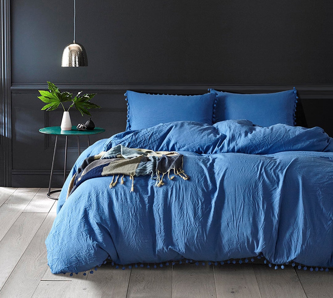 Blue Duvet Cover Queen Size 90x90 Inch1duvet Cover Etsy