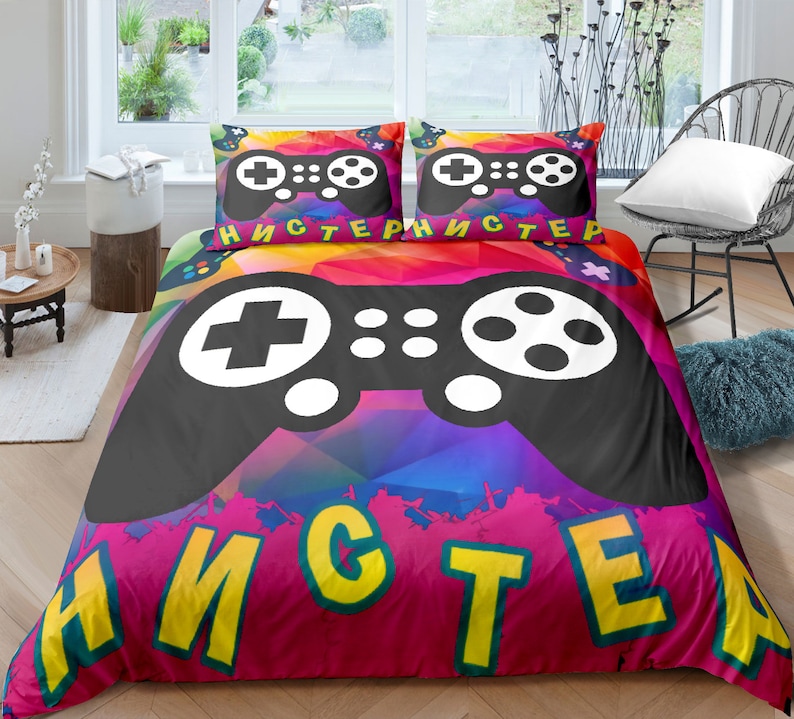 Gaming Bedding Sets for National products Boys Queen Gamer Cover 4 years warranty Set Comforter V
