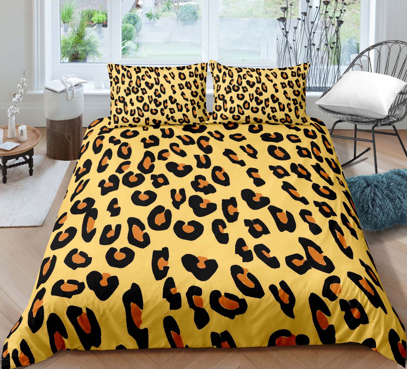 Leopard Print Comforter Cover Set Full Size Cheetah Printed Etsy