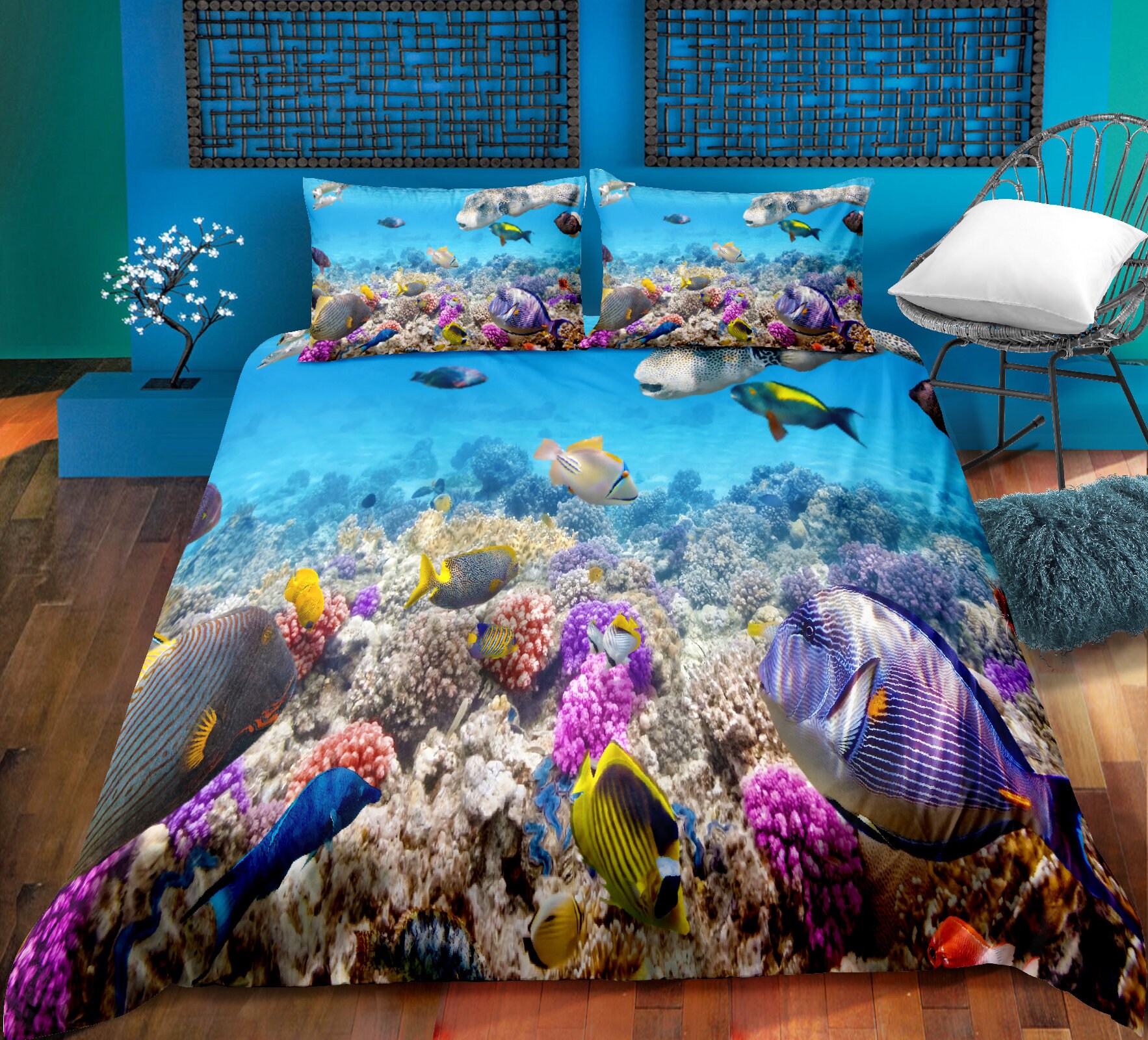 Kids Cartoon Ocean Fish Bedding Set Ocean Marine Theme for Sea - Etsy Sweden Kids Cartoon Ocean Fish Bedding Set Ocean Marine Theme for Sea - Etsy Sweden