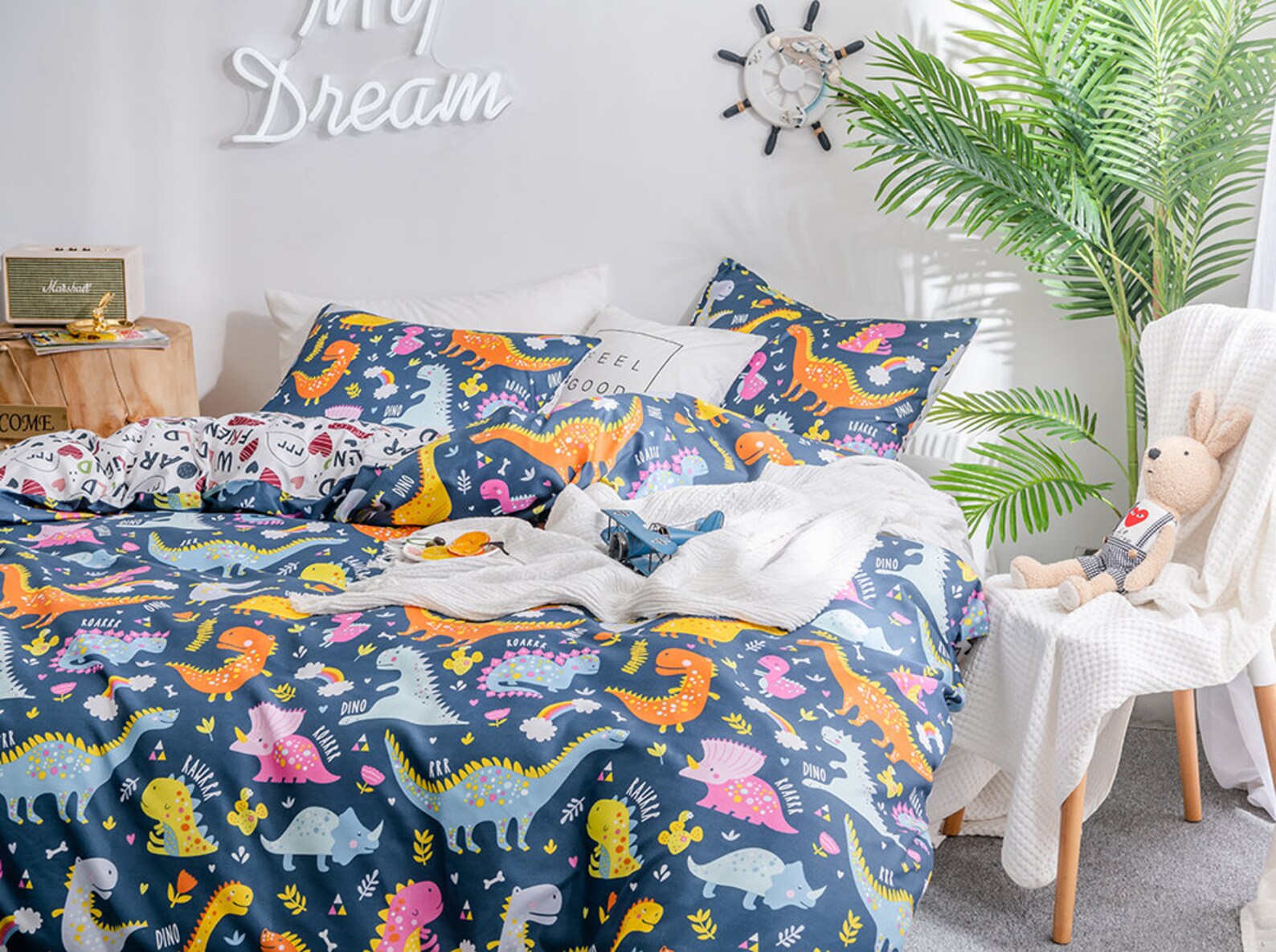 Dinosaur Duvet Cover Queen 3 Pieces Dino Party Comforter Etsy