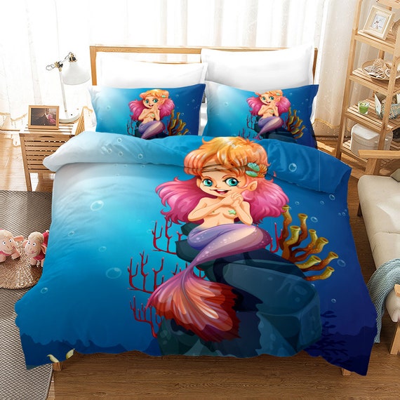Mermaid Duvet Cover Set Full for Kids Girls Women Soft Etsy