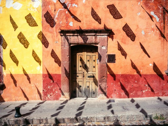 Passing Pattern— Fine Art Color Photograph, Architectural Doorway with Light and Shadow, Analog Film Photography, Limited Edition Print