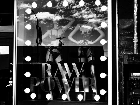 Raw Power – Fine Art Street Photography, The Glass Between Series, Limited Edition B&W Film Print
