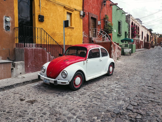 Red Beetle on Cobblestones – San Miguel de Allende