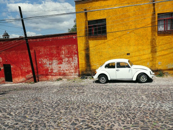 Whimsical VW Beetle, San Miguel de Allende, Wall Art, Lifestyle Decor