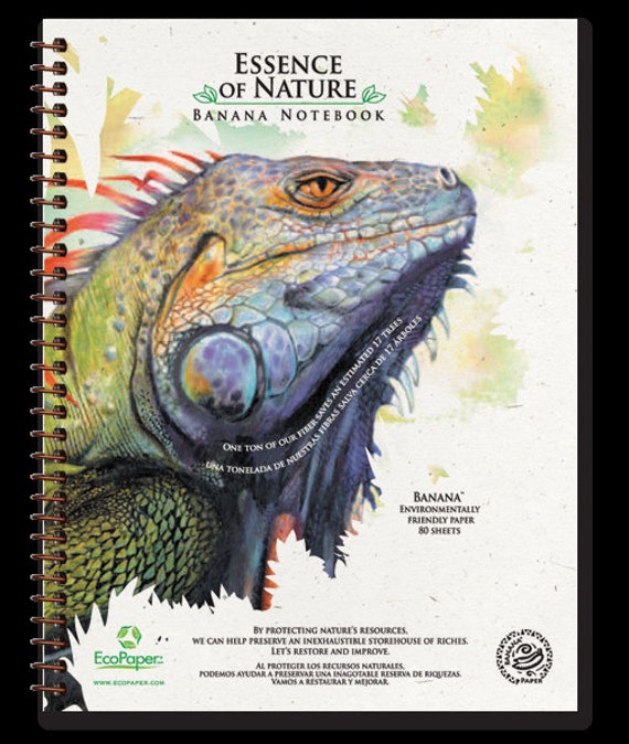 Treeless Banana Paper Notebook (8.5 x 11) Green Iguana