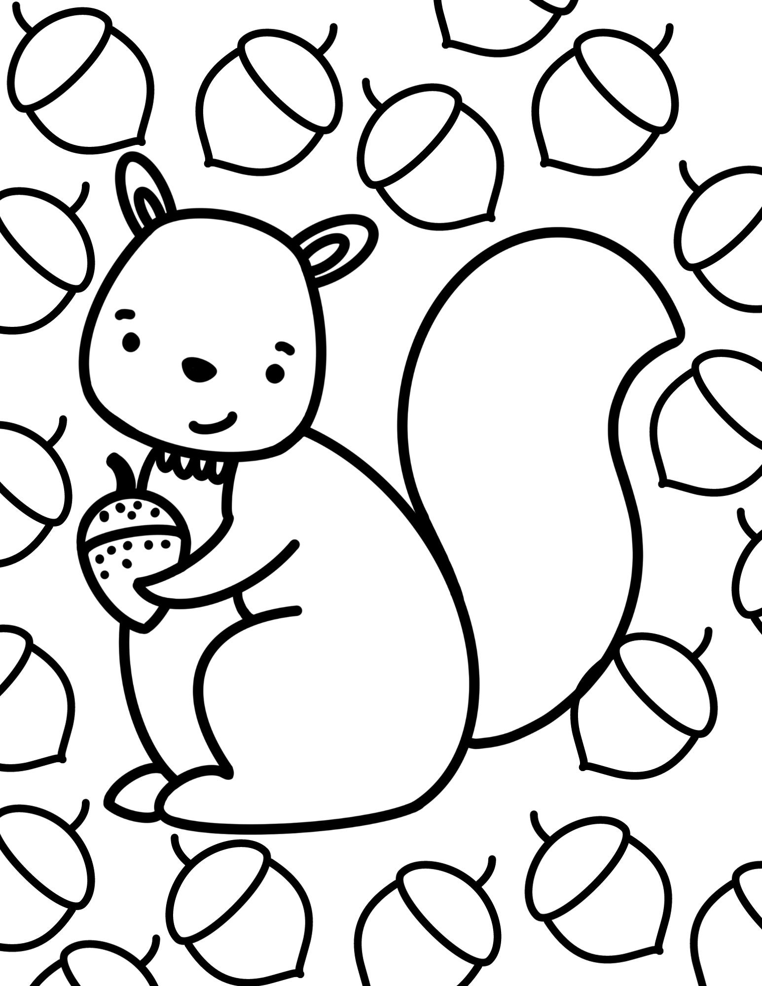 10 Fall Printable Coloring Pages for Children, School Craft, Fall Craft