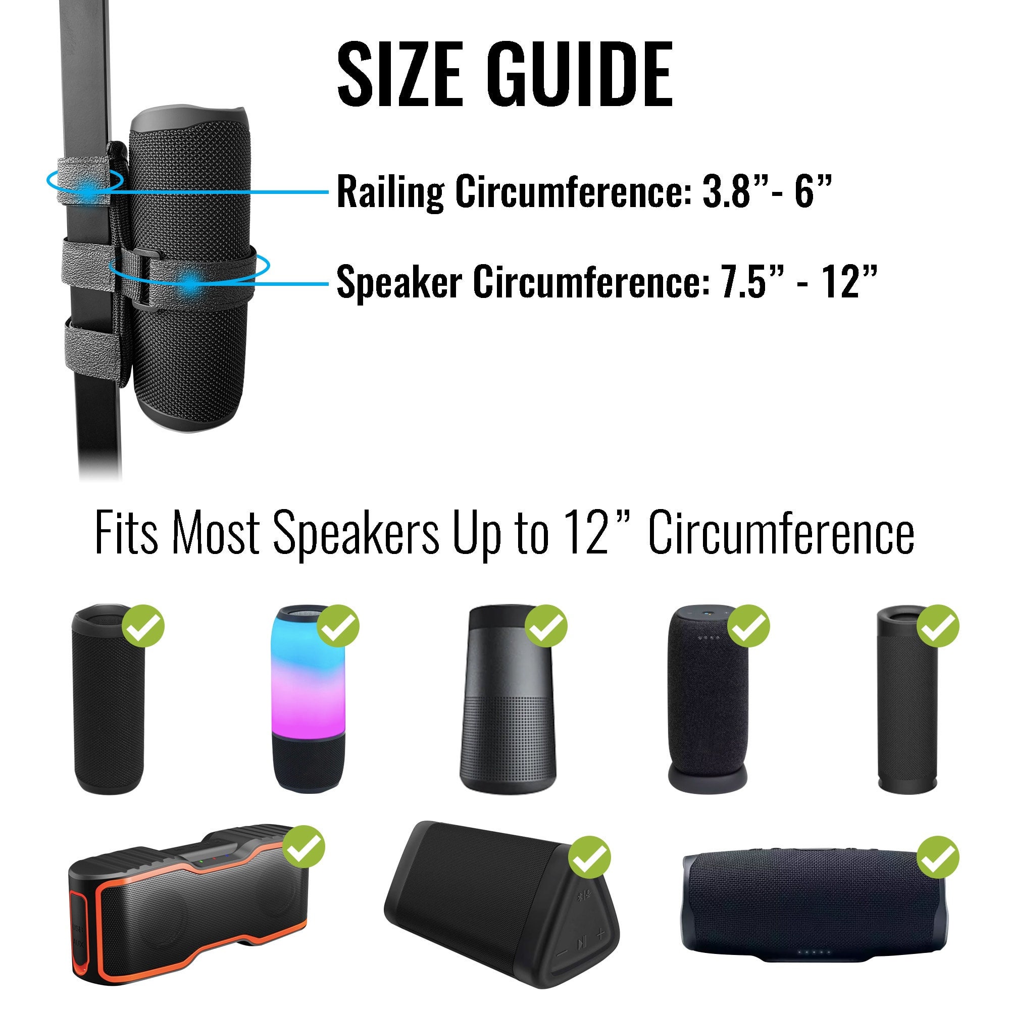 Portable Bluetooth Speaker Mount for Golf Cart Accessories ATV UTV Bike