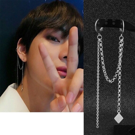 Bts V Taehyung Inspired Long Tassel Earrings Etsy