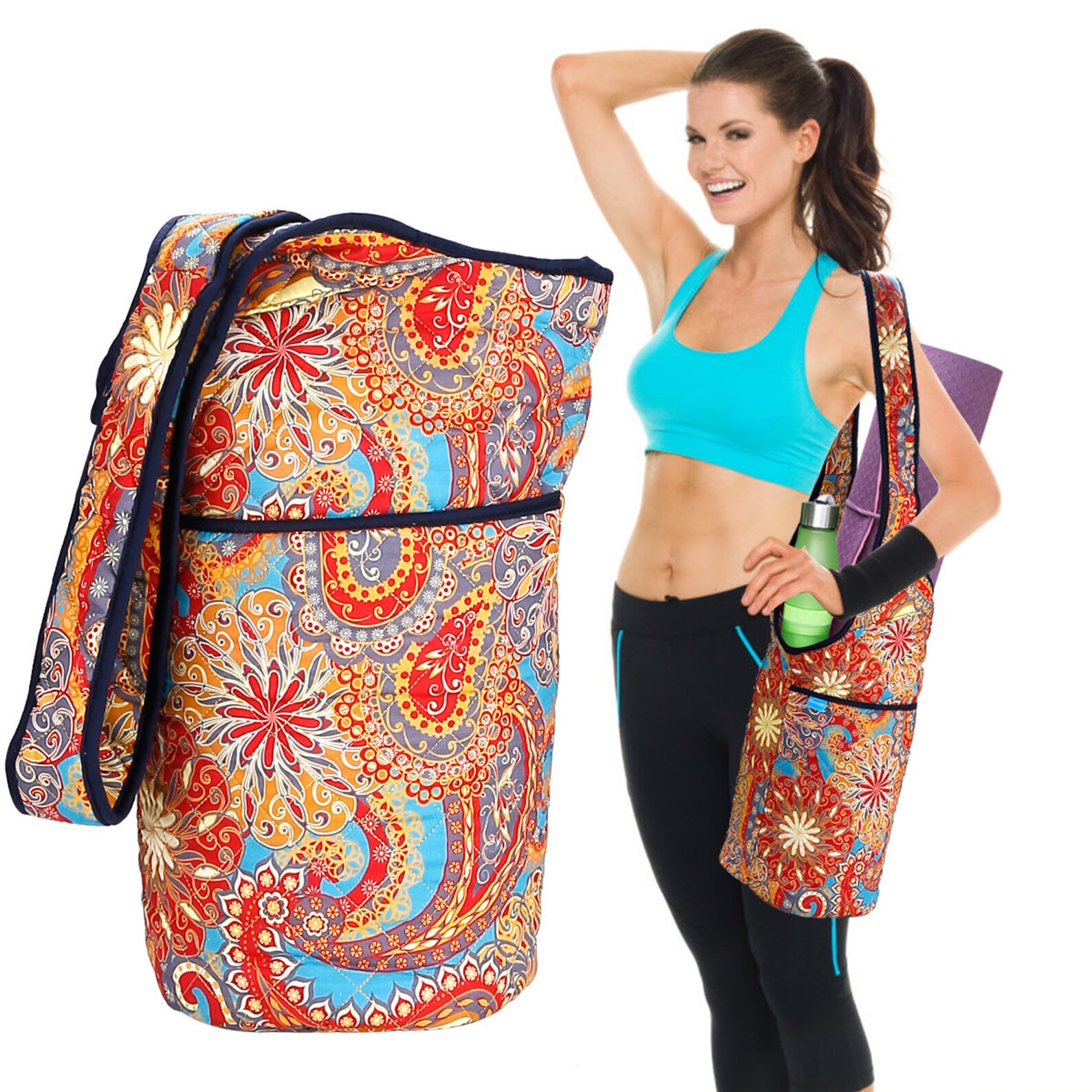 Yoga Mat Bag Quilt Design 2 Layers Ultra Thick With Two Etsy Canada