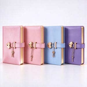 Personalized Leather Journal with Lock & Key and Pen – Custom Engraved Diary