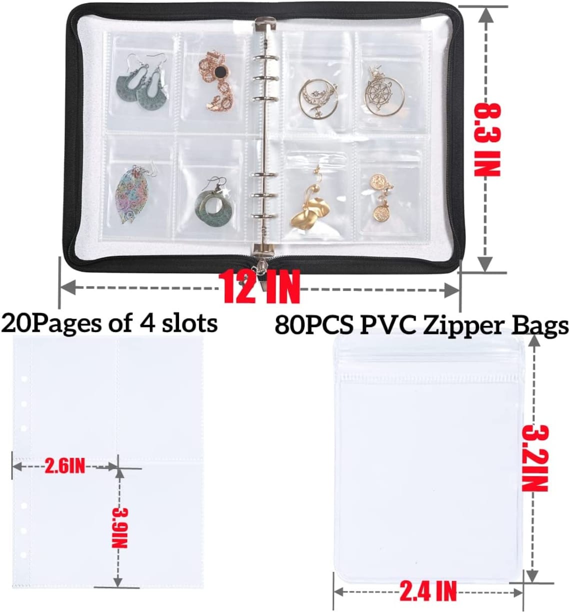 Jewelry Organizer Travel, Transparent Jewelry Storage Book With 60
