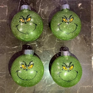 Grinch inspired Christmas ornaments