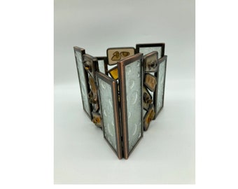 PartyLite Water's Edge Votive Mosaic Triangle Candle Holder w/ Mirror Base