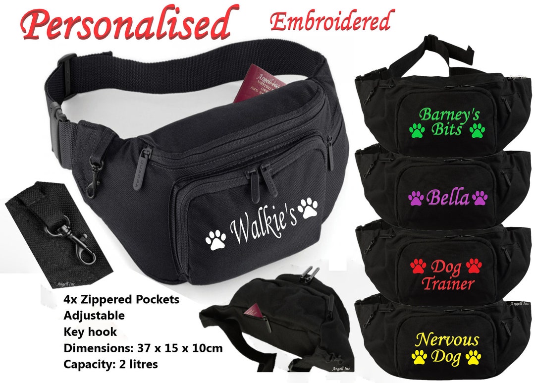 Personalised Gift DOG WALKING Bum Bag Travel Fanny Pack Waist Money