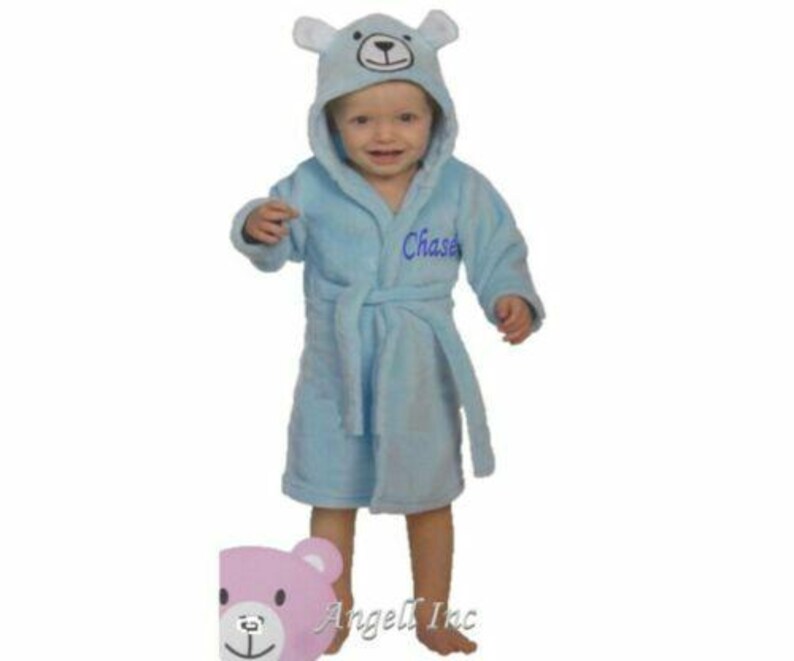 Personalised Baby Robe 0-12m Embroidered Dressing Gown Bath Robe Boy ...