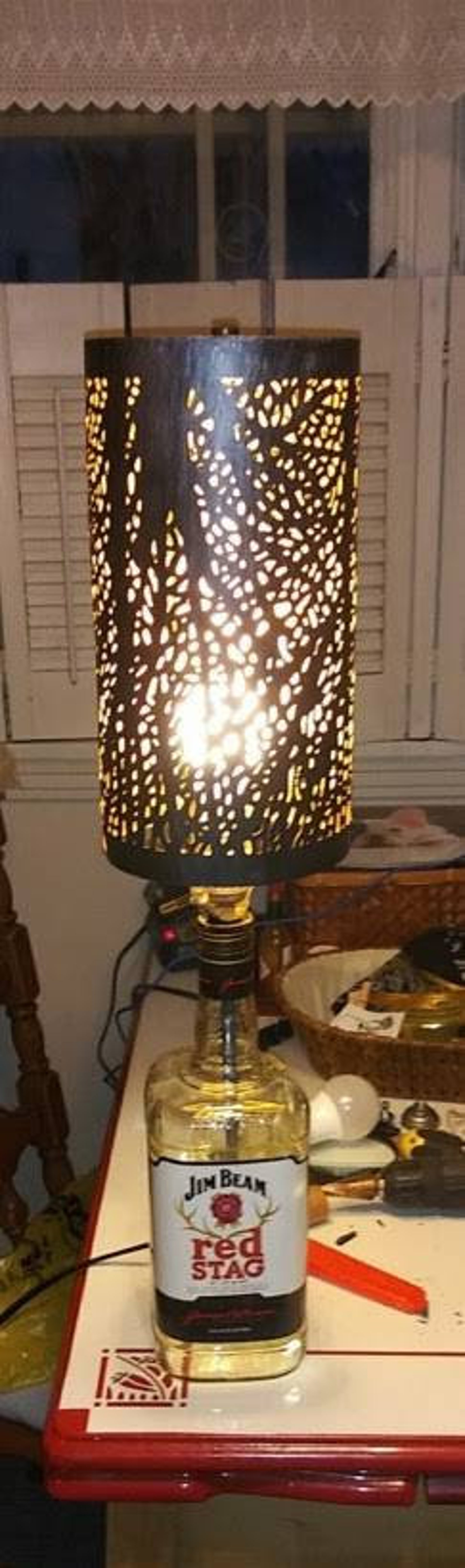 Liquor bottle lamp. Custom made. Can be made to order. Etsy