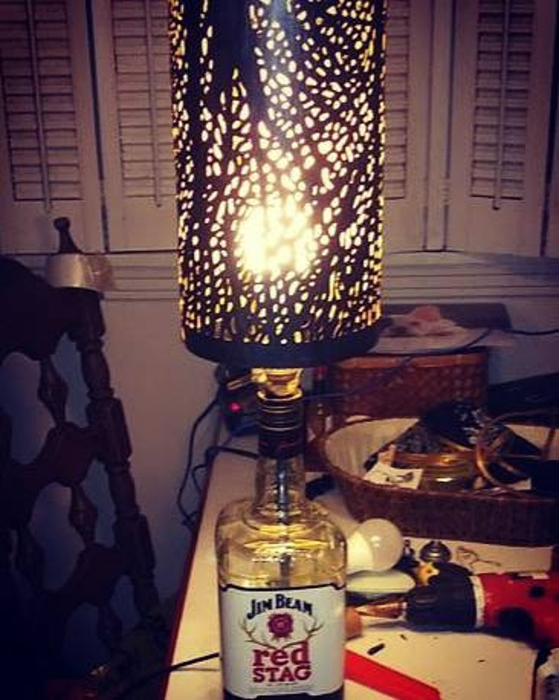 Liquor bottle lamp. Custom made. Can be made to order. Etsy