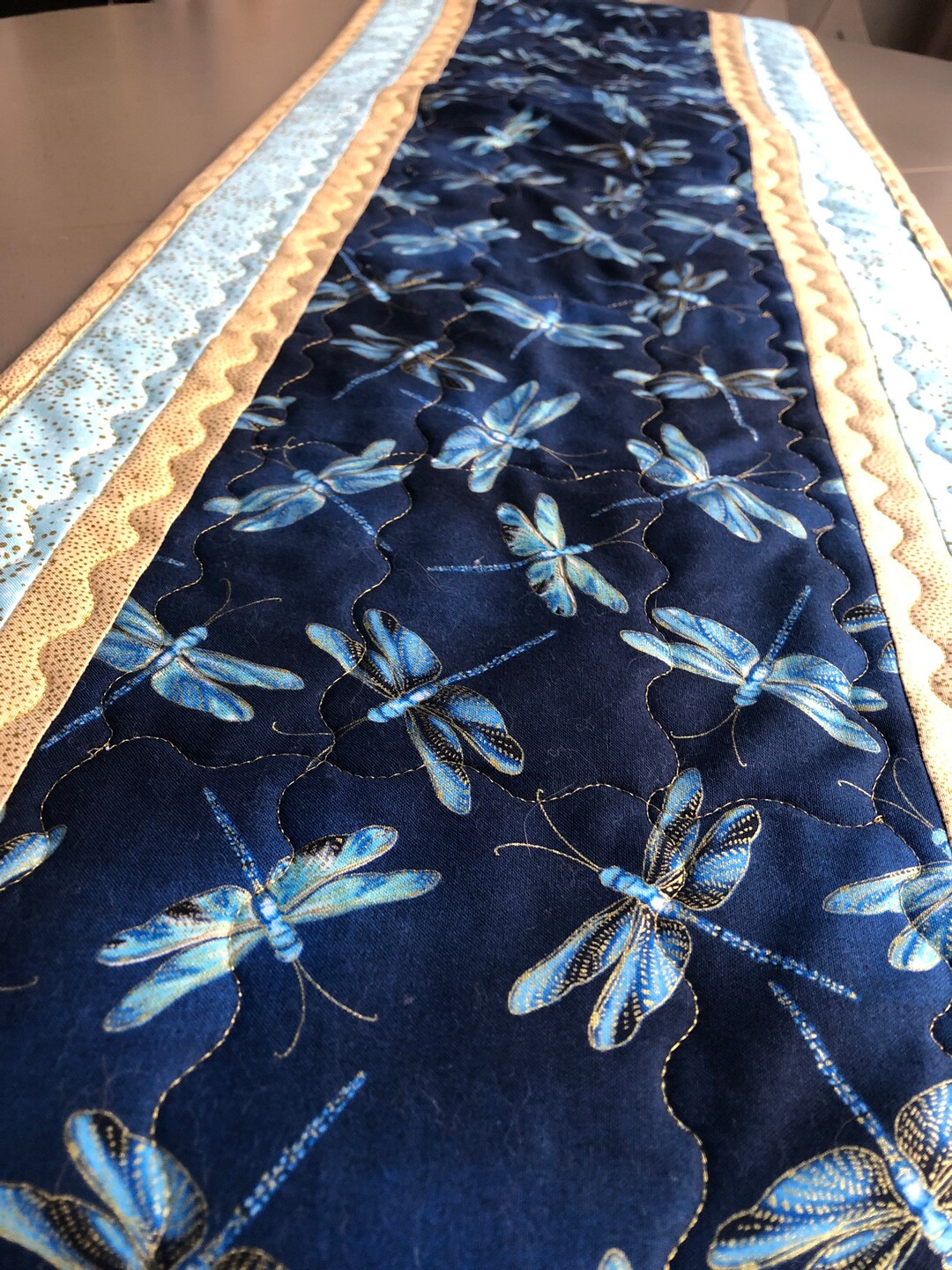 Dragonfly Table Runner Nature Decorations and Decor Insect Table Runner Botanical Table Runner