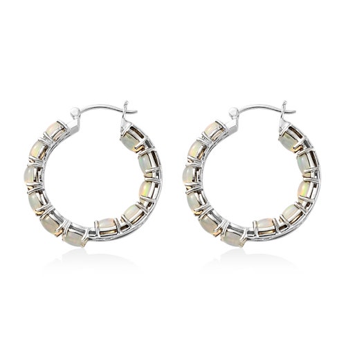 Opal Ethiopian Welo Hoop Earrings, 925 Sterling Silver Earring, Inside Out shops Hoop Earrings, Woman Fashion, Luxury Jewellery, Gift For Her