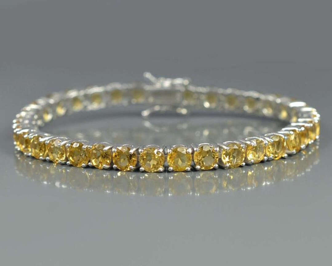 Yellow Sapphire Tennis Bracelet Fancy Sleek Bracelet Etsy