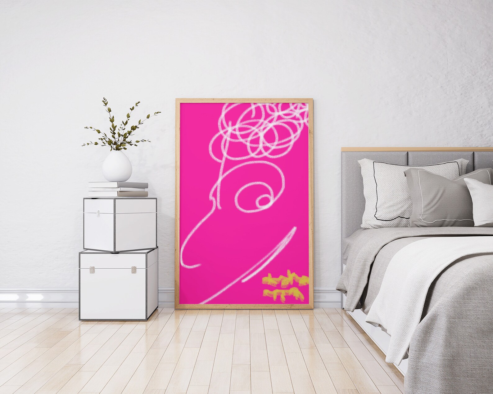 Pink Wall Art Print Printable Wall Art Minimalist Art Smile - Etsy