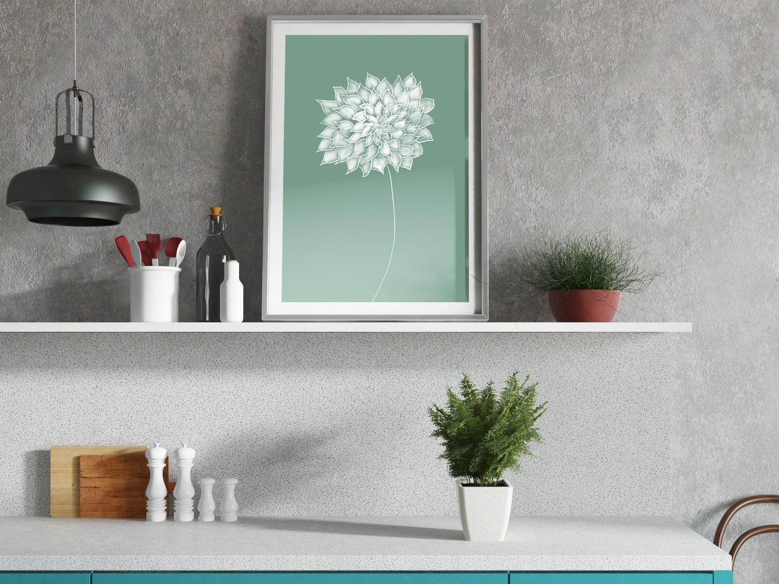 Flower Wall Art Print Bathroom Wall Decor Printable Wall | Etsy