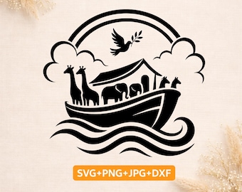 Noahs Ark SVG, Christian SVG, Bible Story SVG, Cricut Cut File, Noah Ark Design, Sunday School Craft, Laser Cut File