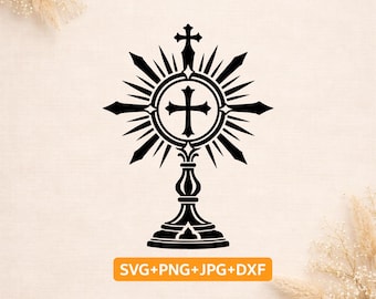 Catholic Monstrance SVG Eucharist Cricut File PNG DXF