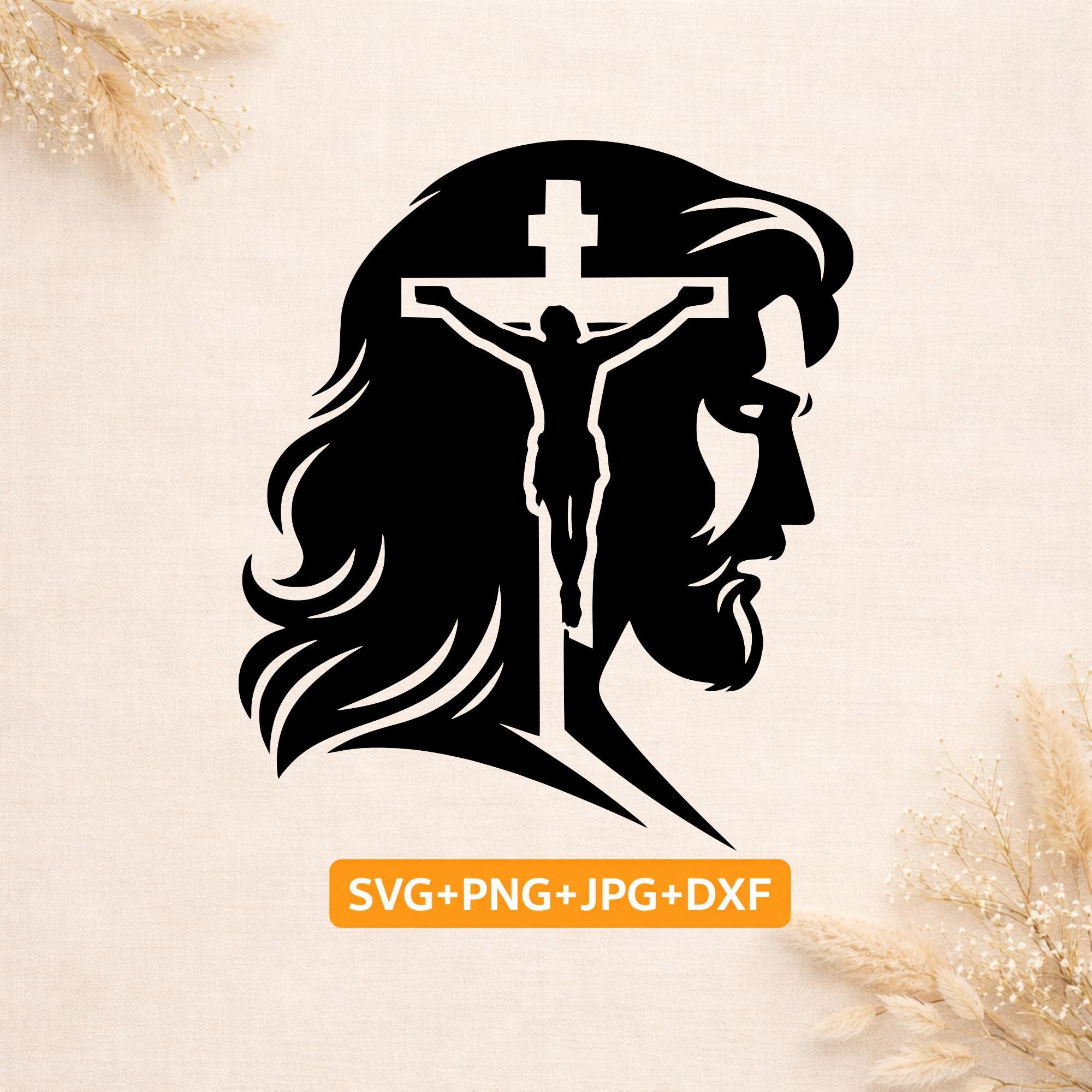 Jesus Christ Silhouette With Cross SVG | Christian Faith Cut File ...