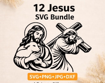 Jesus SVG Bundle Christian Cricut Files Religious PNG Designs