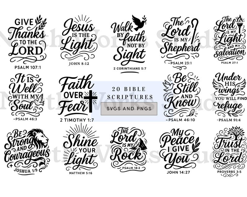 Bible Verse SVG Bundle Christian Cricut Files PNG DXF - Etsy