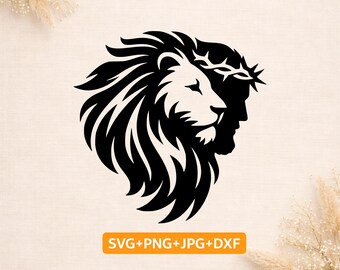 Judas lejon SVG | Jesus lejon | Kristen design | Tro klippfil för Cricut silhuett | Religiös PNG DXF