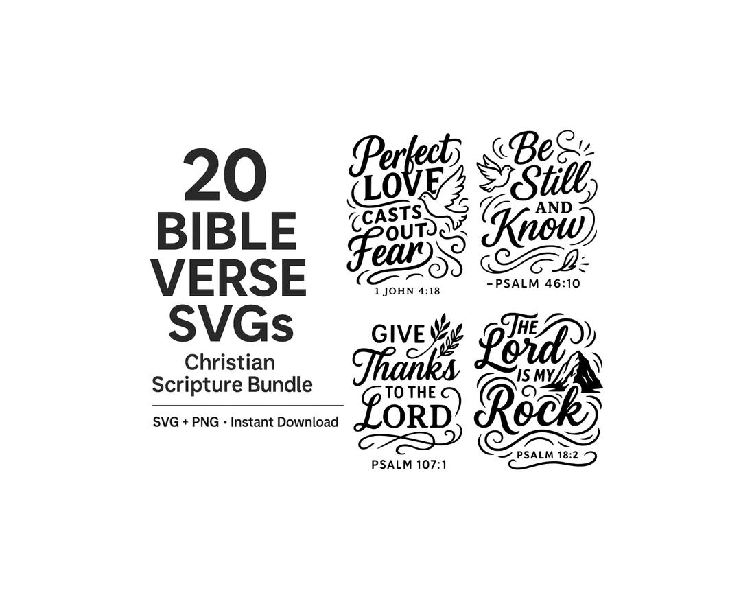 Bible Verse SVG Bundle Christian Cricut Files PNG DXF - Etsy