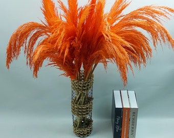 Natural Orange Pampas, Tall Pampas, 40" inch (100 cm) 12 Stems, Home Decor, Wedding Decor, Gift For Her, Boho Decor pompas