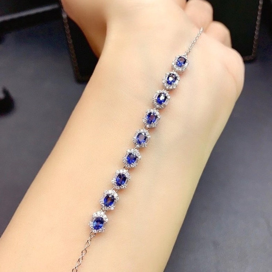natural-blue-sapphire-bracelet-s925-sterling-silver-etsy