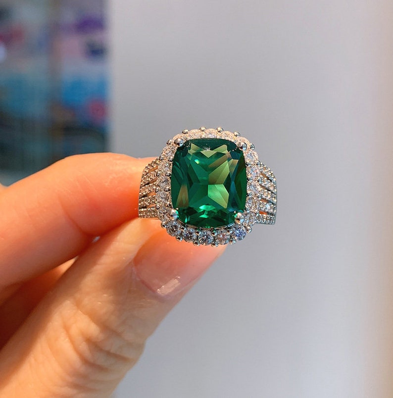 Royal Blue Sapphire Ring Created Sapphire September Etsy