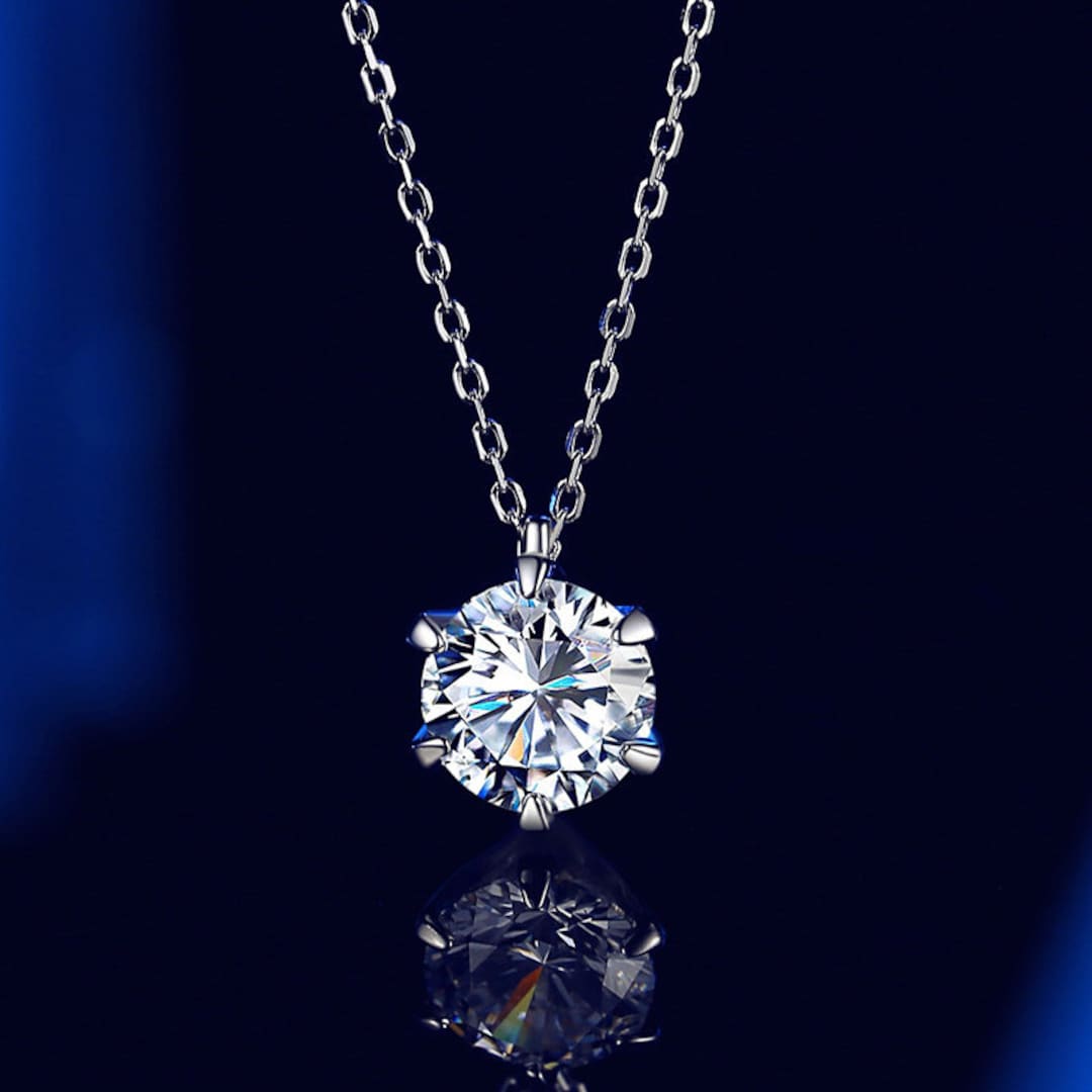 Sterling Silver 1 Carat Moissanite Pendant