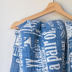 Vintage Levi’s Guarantee Ticket Quilt | Queen Size 1970s Cotton Patchwork Bedding