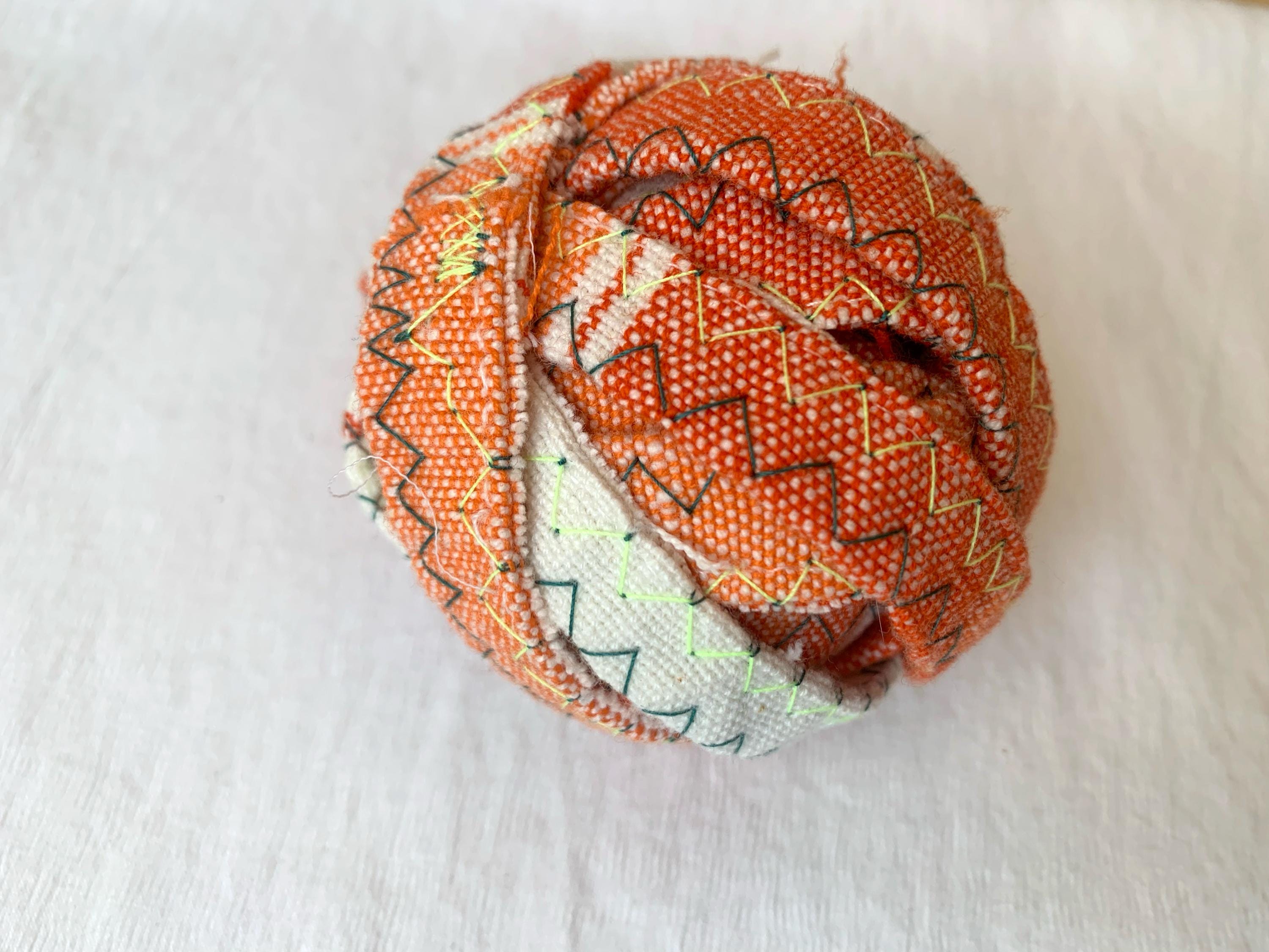 Ribbon Handmade Boho Fabric Rag Ribbon Retro Orange Stripe Upcycled ...
